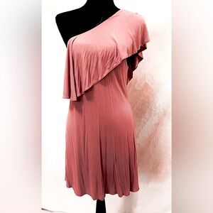 Elegant Mauve/ Dusty Rose Off-Shoulder Dress
